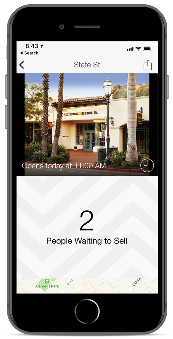 Crossroads app on an iPhone